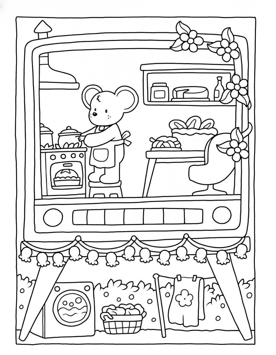 Cozy Spaces para colorear para niño de para imprimir