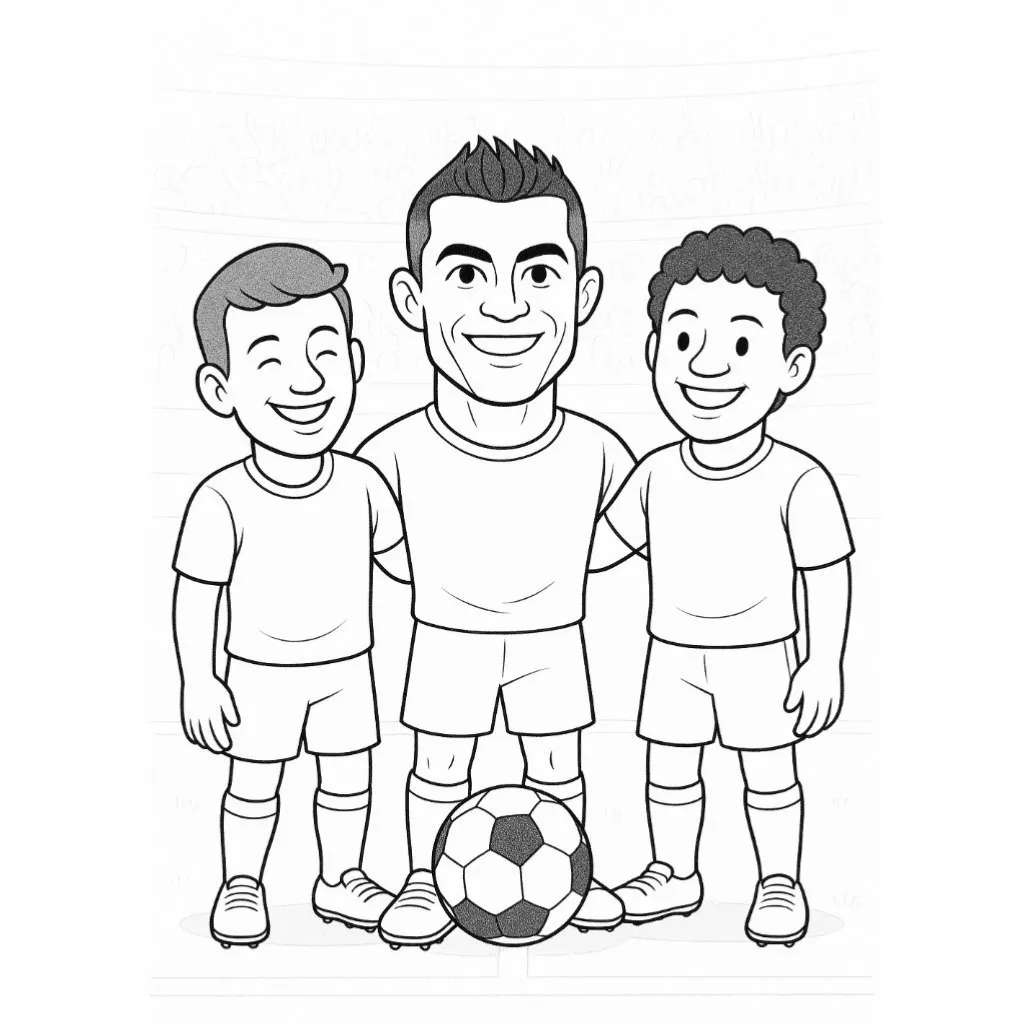 Cristiano Ronaldo1 para colorear para imprimir para niño de 8 años