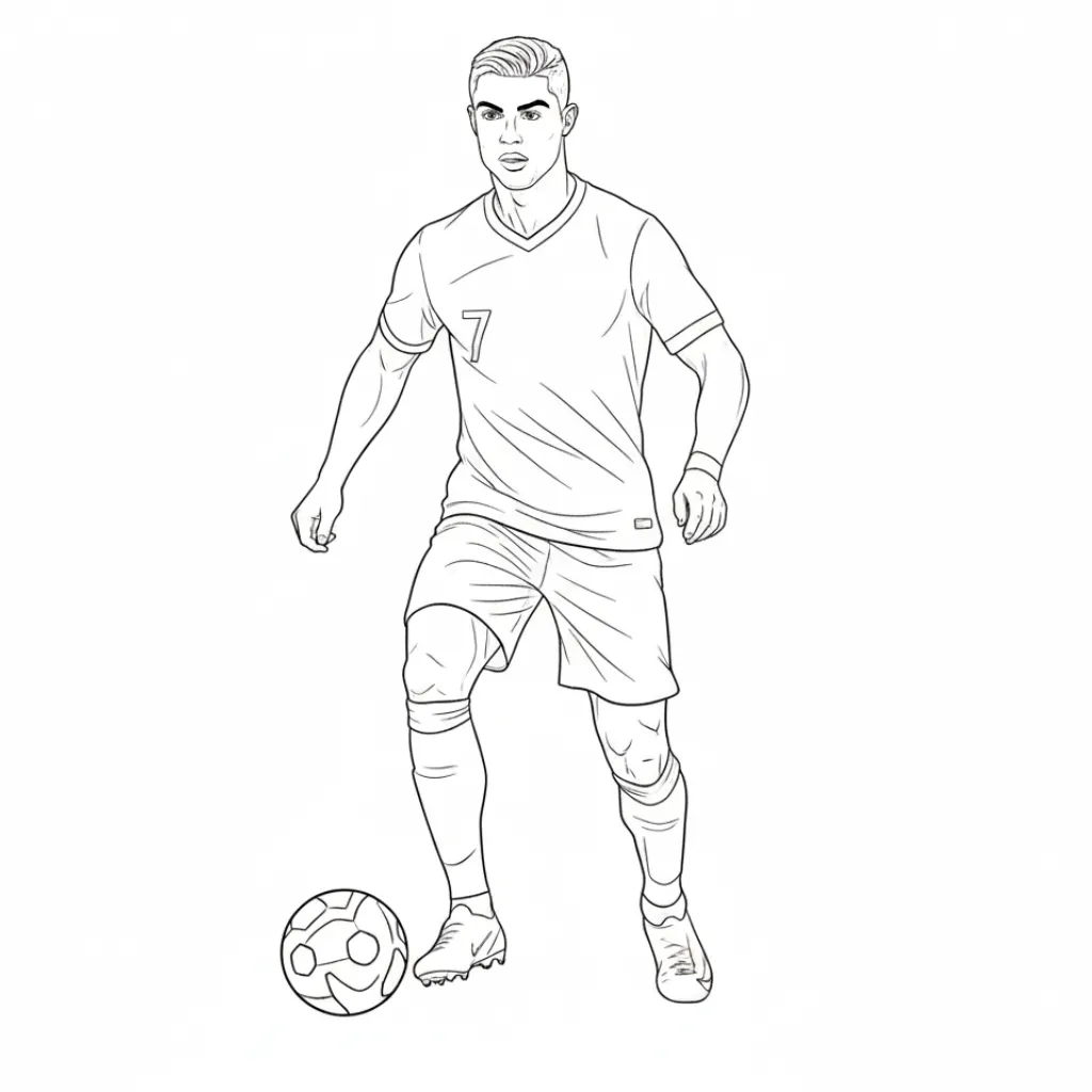 Cristiano Ronaldo10 para colorear para imprimir para niño de 7 años