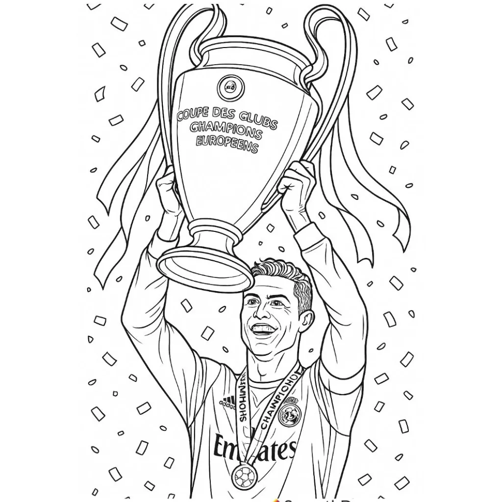 Cristiano Ronaldo11 para colorear para niños para imprimir gratis