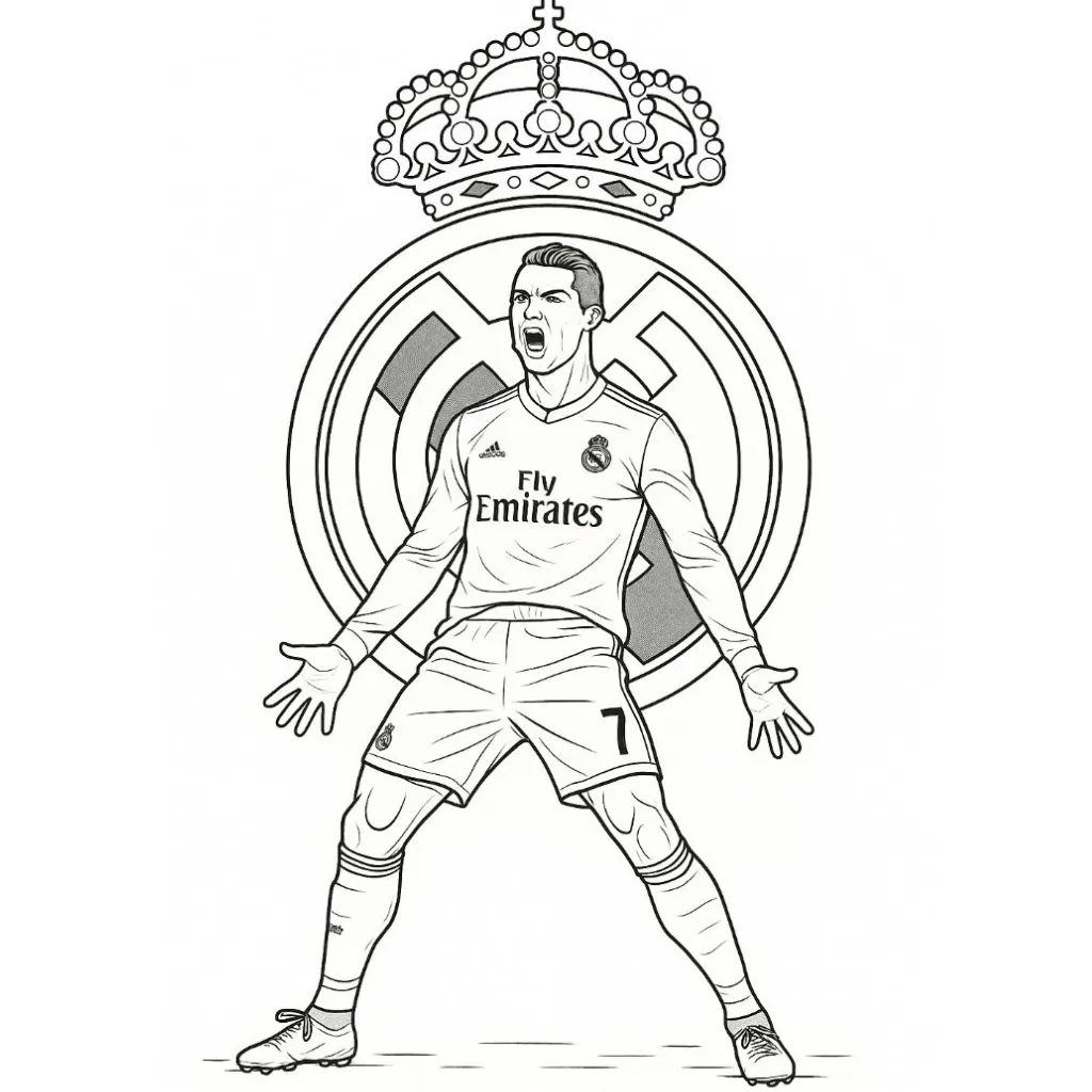 Cristiano Ronaldo15 para colorear para imprimir para niño de 3 años