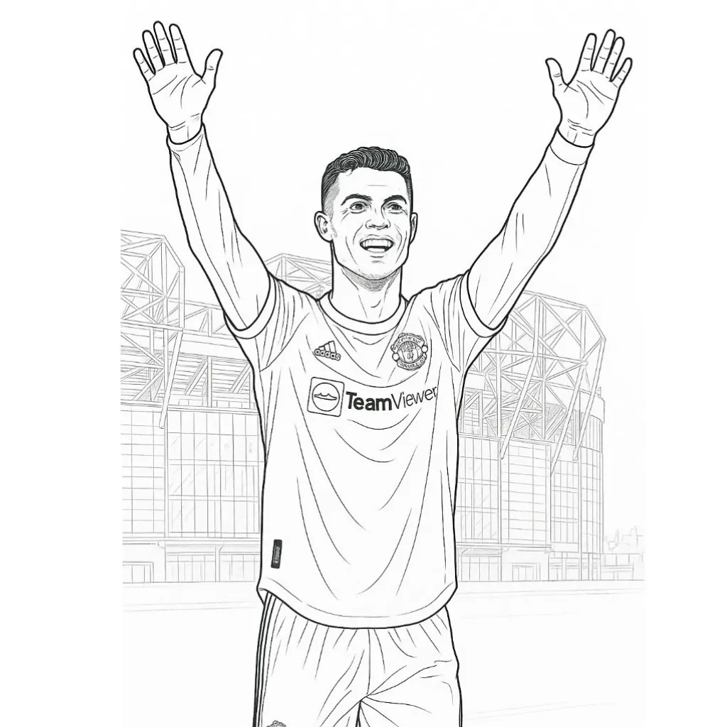 Cristiano Ronaldo16 para colorear para niño de 3 años