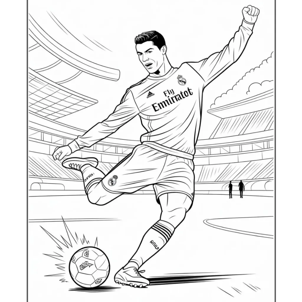 Cristiano Ronaldo17 para colorear para niño de 3 años