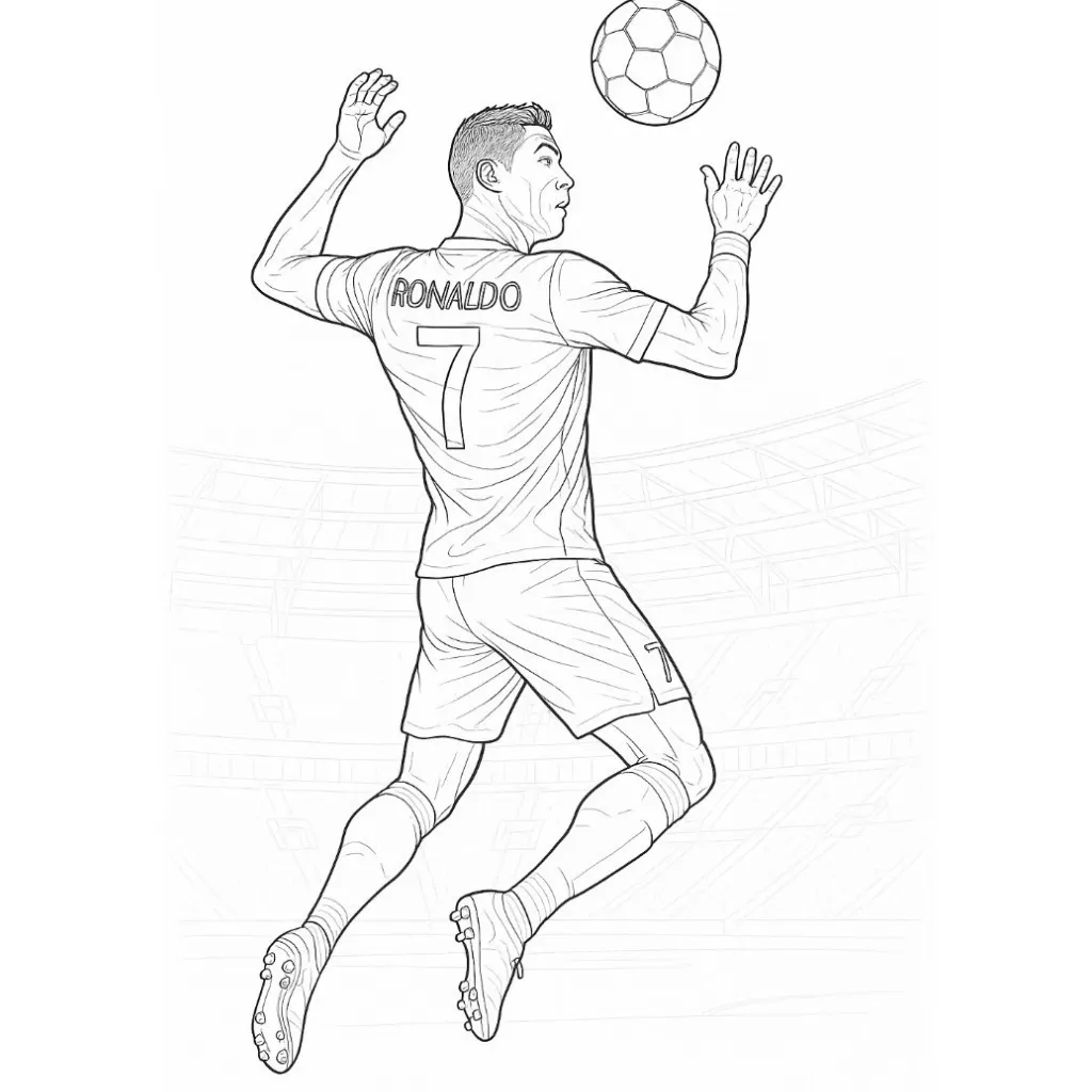 Cristiano Ronaldo5 para colorear para imprimir gratis
