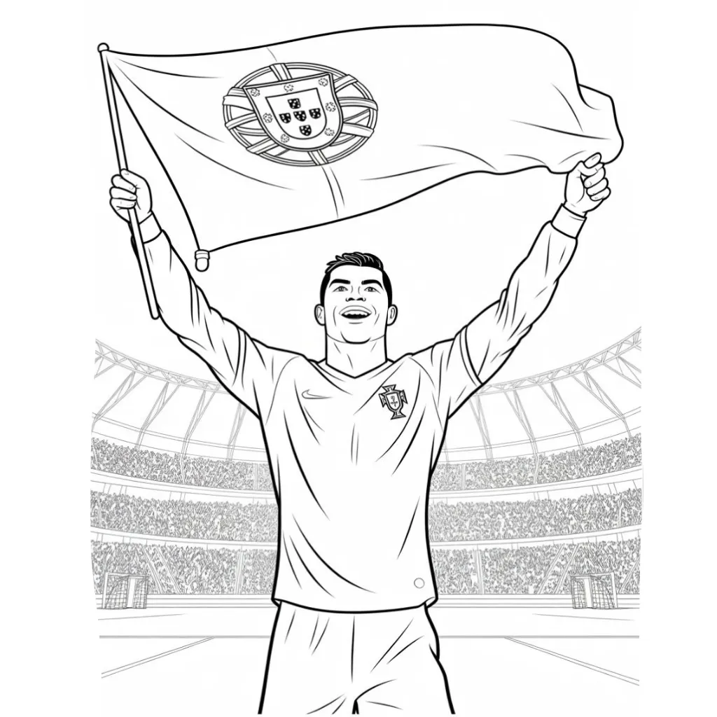 Cristiano Ronaldo6 para colorear para bebé para imprimir