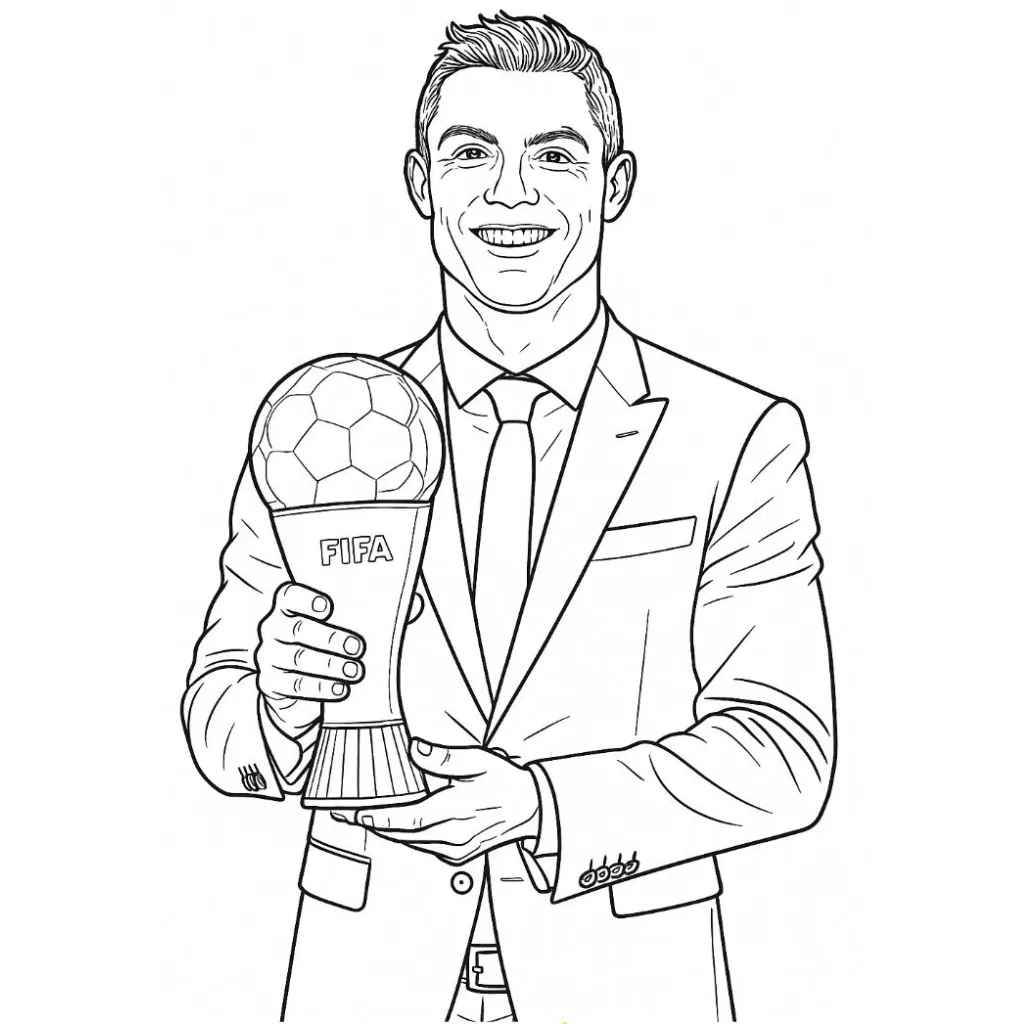 Cristiano Ronaldo8 para colorear gratis para imprimir