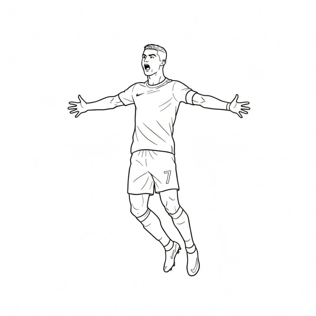 Cristiano Ronaldo9 para colorear para imprimir pdf gratis
