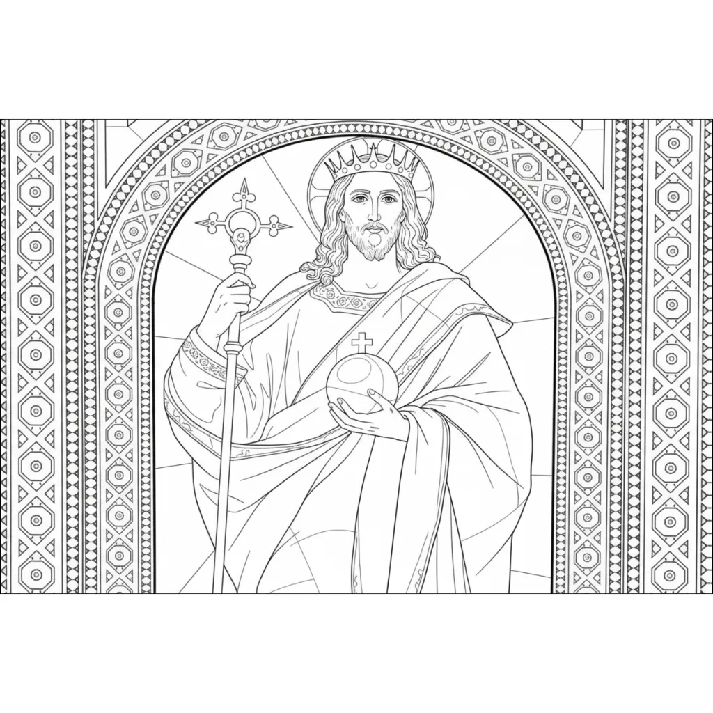 Cristo Rey 11 para colorear para niño para imprimir
