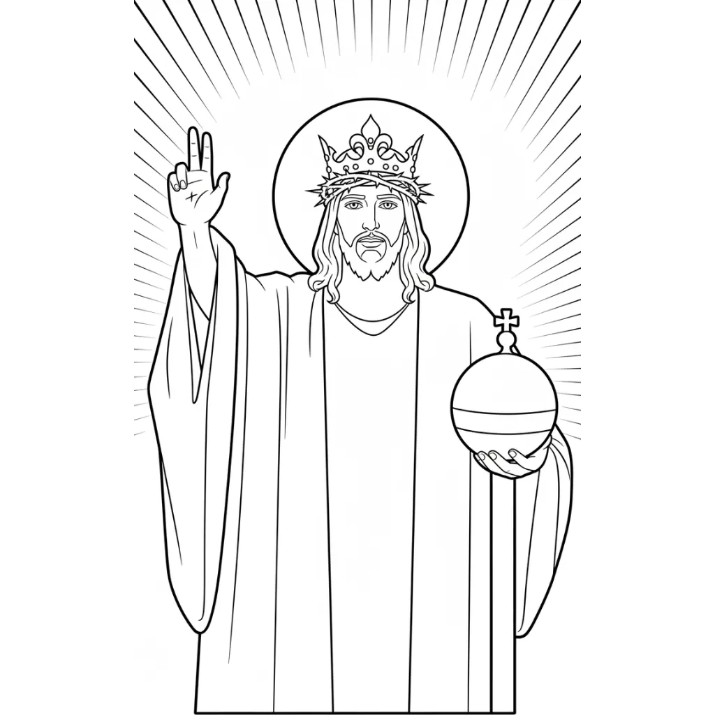Cristo Rey 13 para colorear para imprimir para niño de 7 años