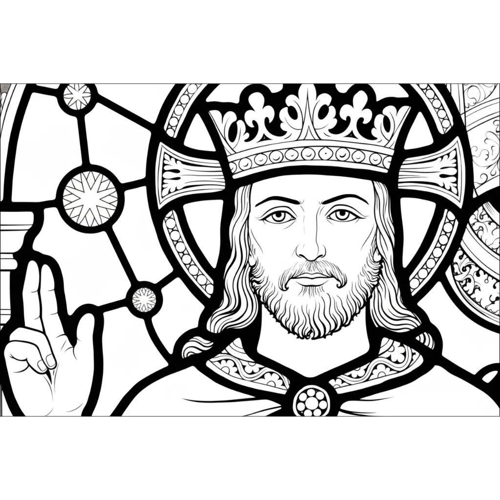 imagen de Cristo Rey 14 para colorear para niño