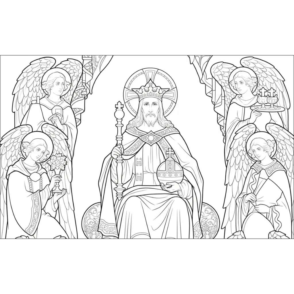 Cristo Rey 15 para colorear gratis para imprimir