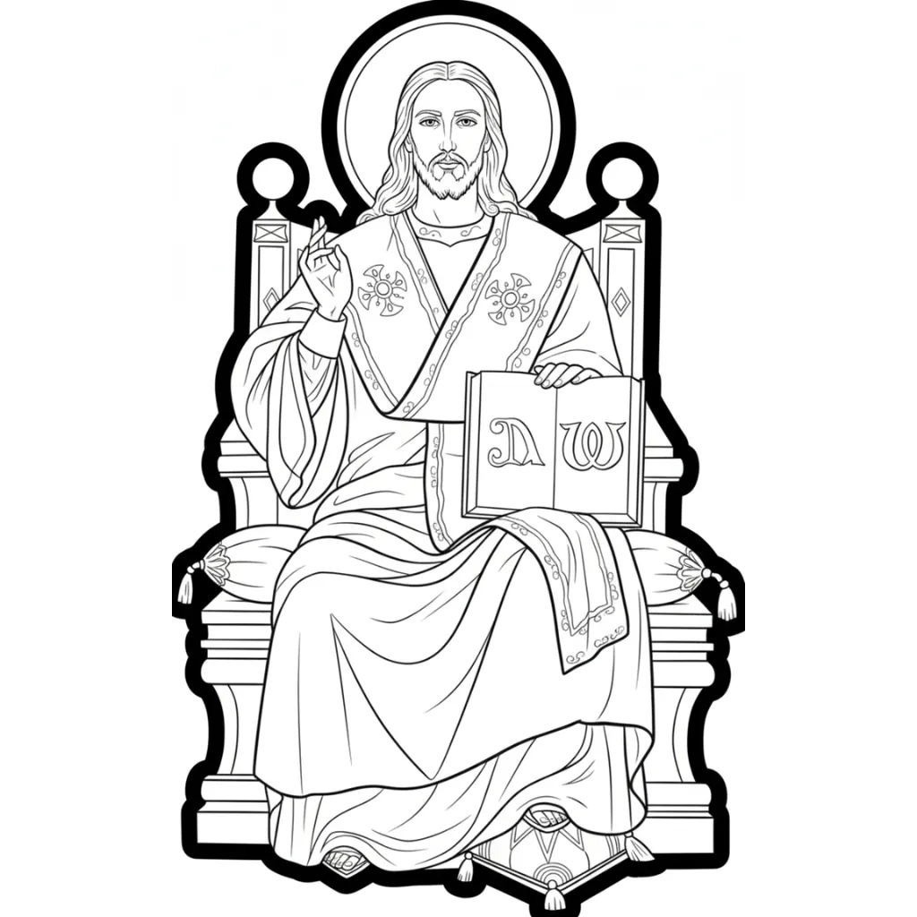 Cristo Rey 17 para colorear para niño de 7 años