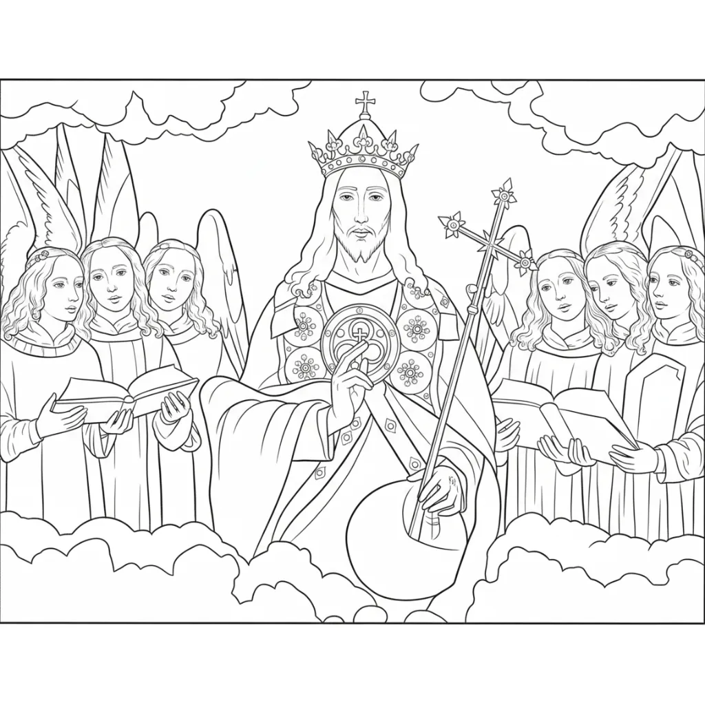 Cristo Rey 4 para colorear para niño de 3 años