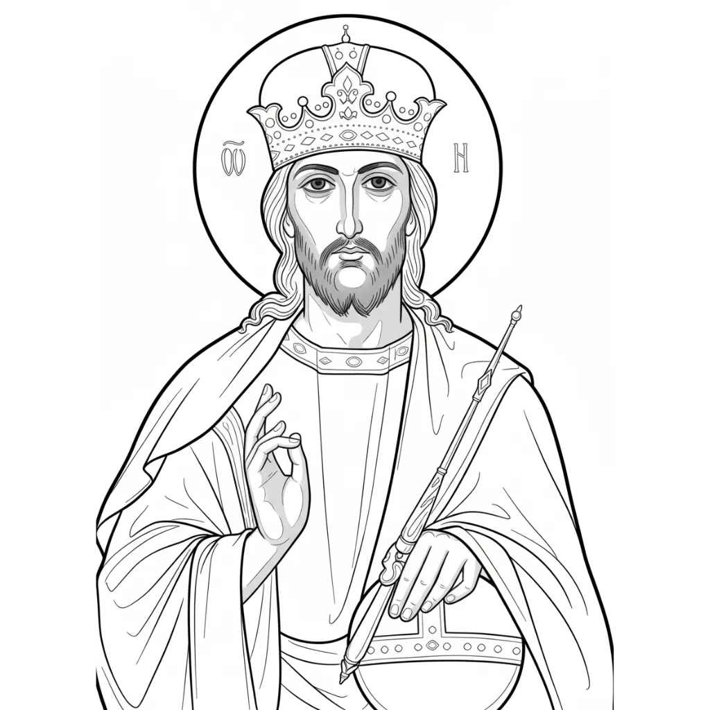 Cristo Rey 5 para colorear para imprimir para niño de 10 años