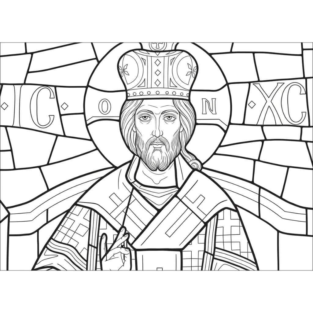 Cristo Rey 6 para dibujar e imprimir