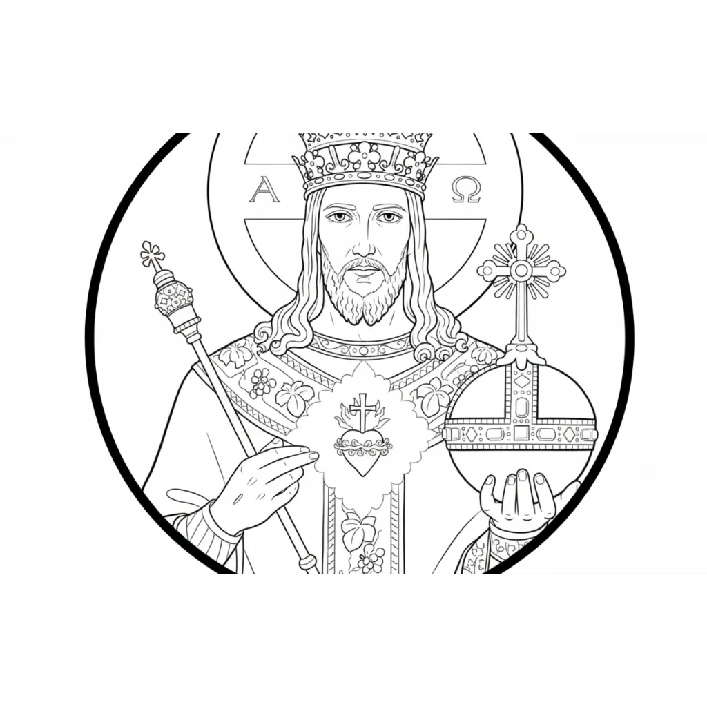 imagen para colorear Cristo Rey 9 niño
