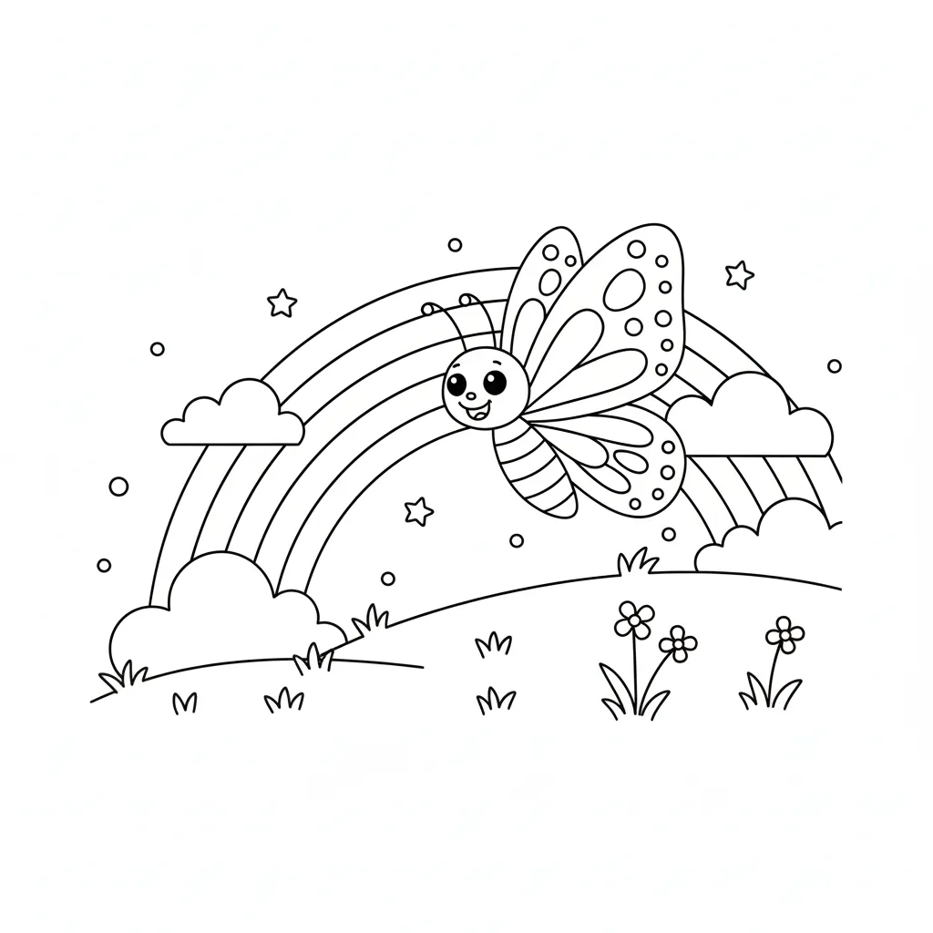 Mariposa 4 para colorear gratis para niños