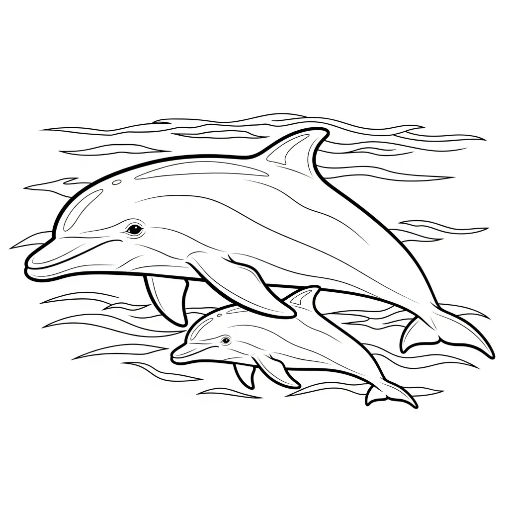 Delfines para colorear para imprimir pdf gratis 1