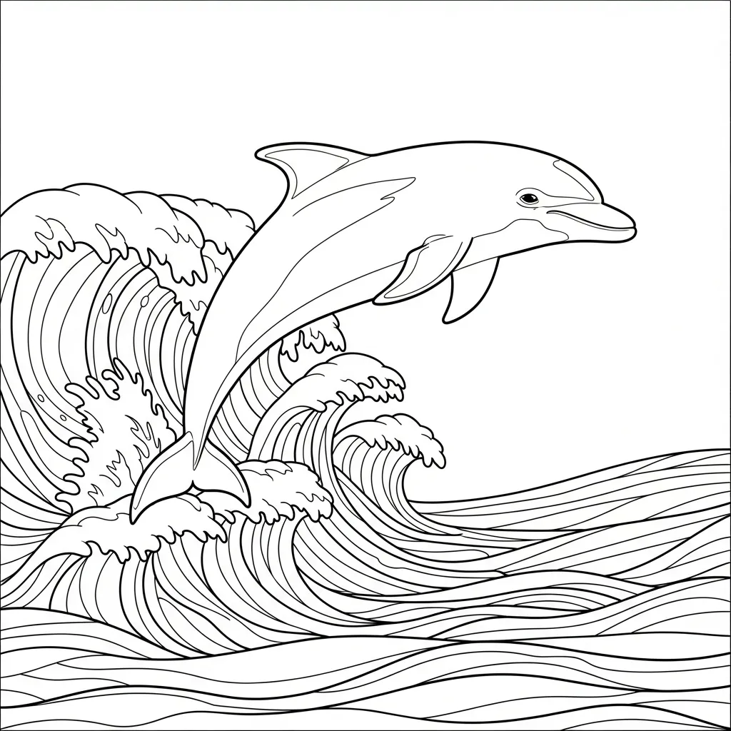 Delfines para colorear en línea para niño 1