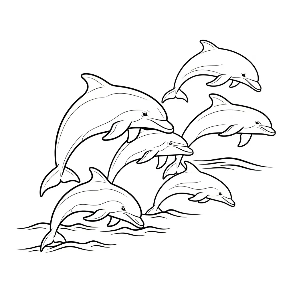 Delfines para colorear gratis para imprimir