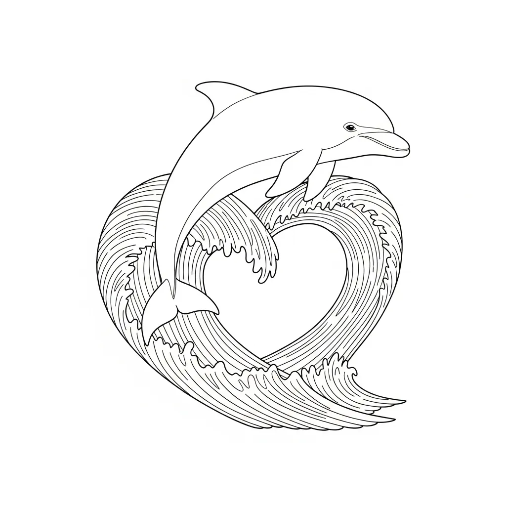 Delfines para colorear para imprimir kawaii