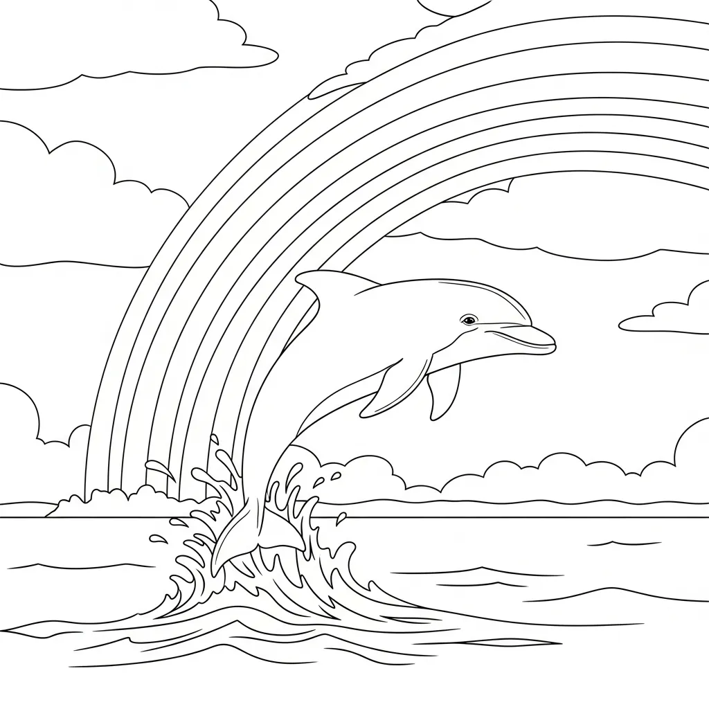 Delfines para colorear y recortar para imprimir