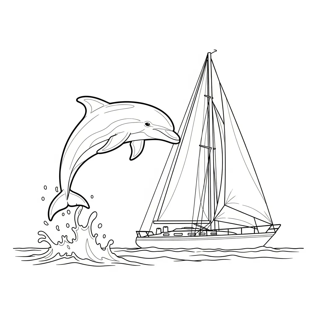 Delfines para colorear de para niños