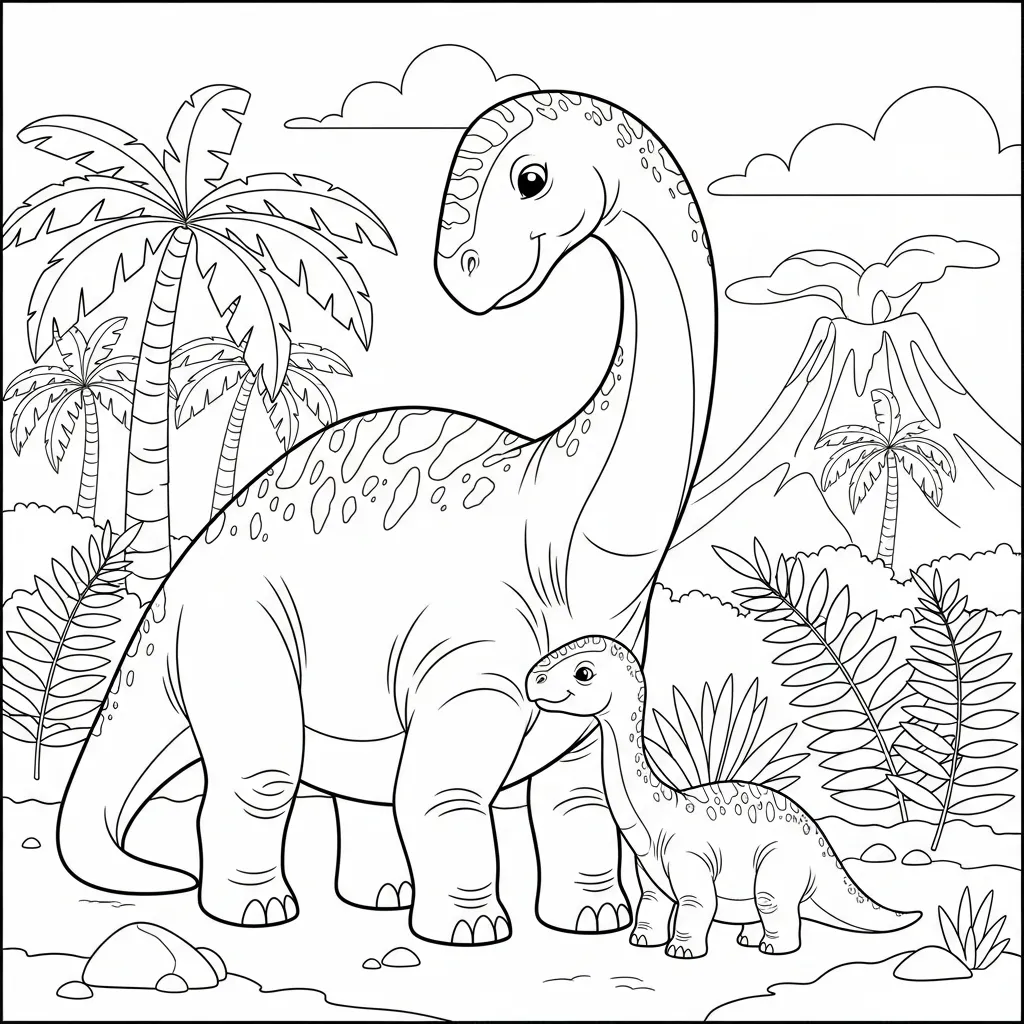 Dinosaurios para colorear para niño de 5 años