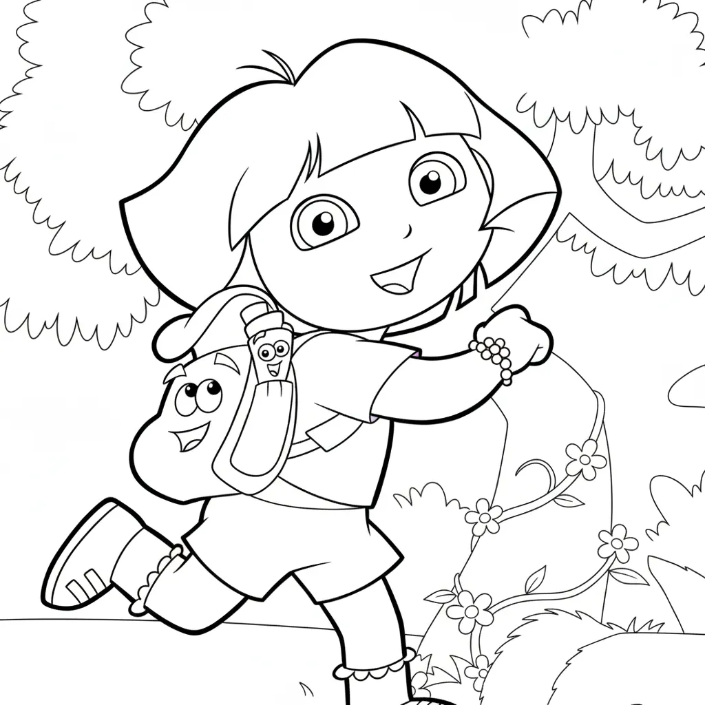 Dora la Exploradora11 para colorear para imprimir a4