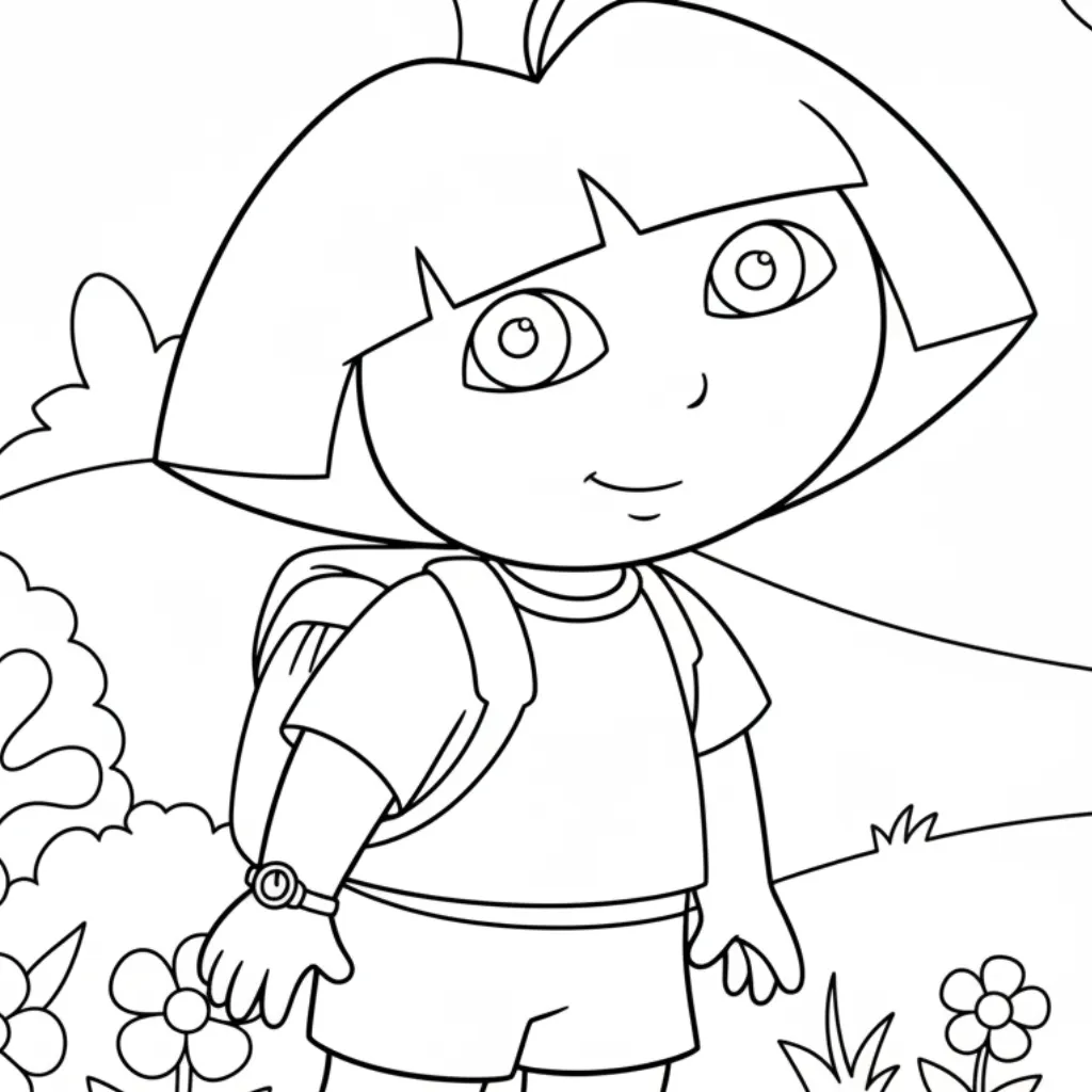 Dora la Exploradora12 para colorear para imprimir para niño de 9 años