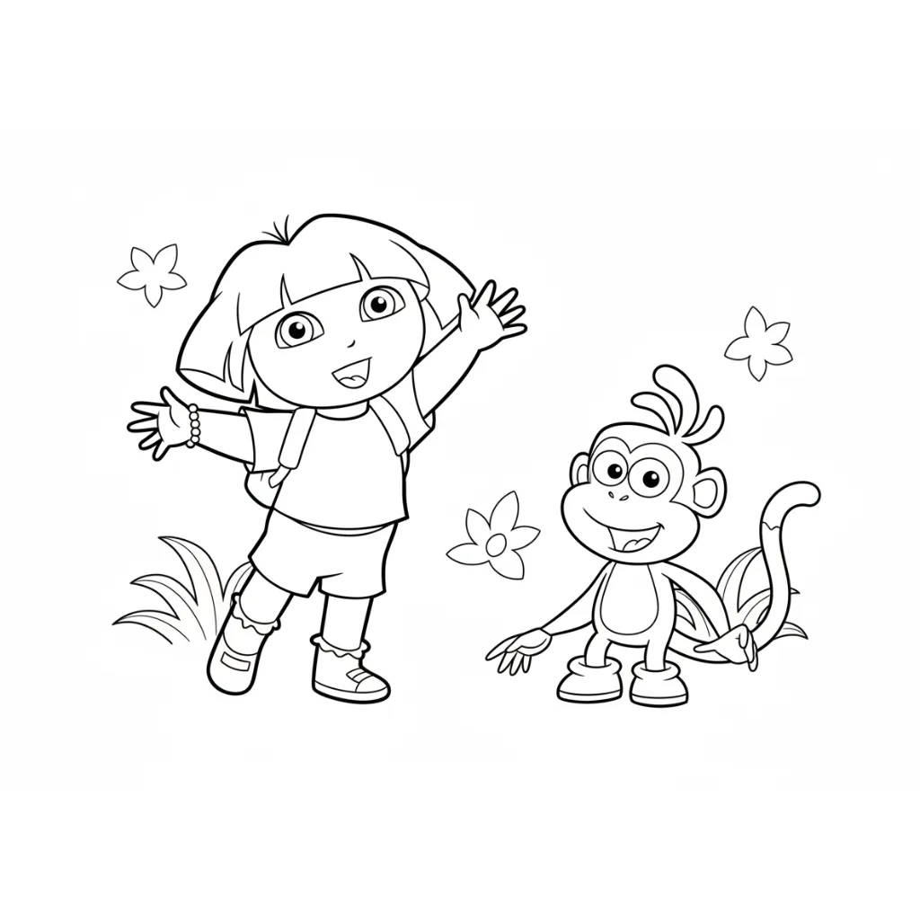 Dora la Exploradora13 para colorear para imprimir gratis pdf