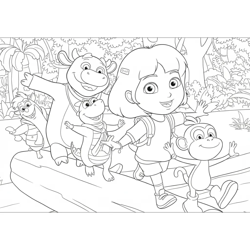 Dora la Exploradora5 para colorear para imprimir para niño de 6 años