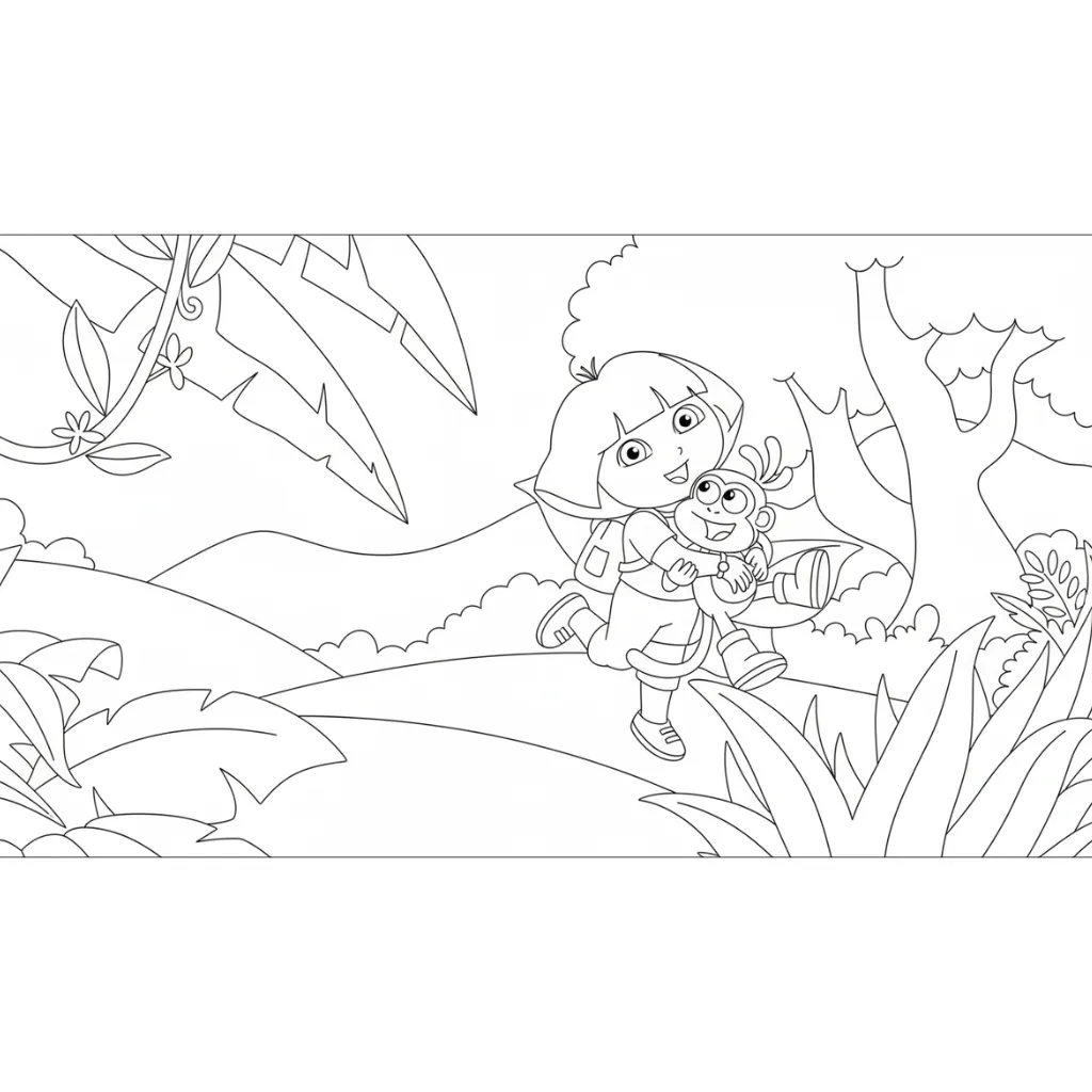 Dora la Exploradora9 para colorear para imprimir a4