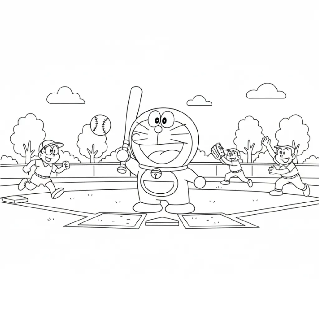Doraemon15 para colorear y dibujo para imprimir