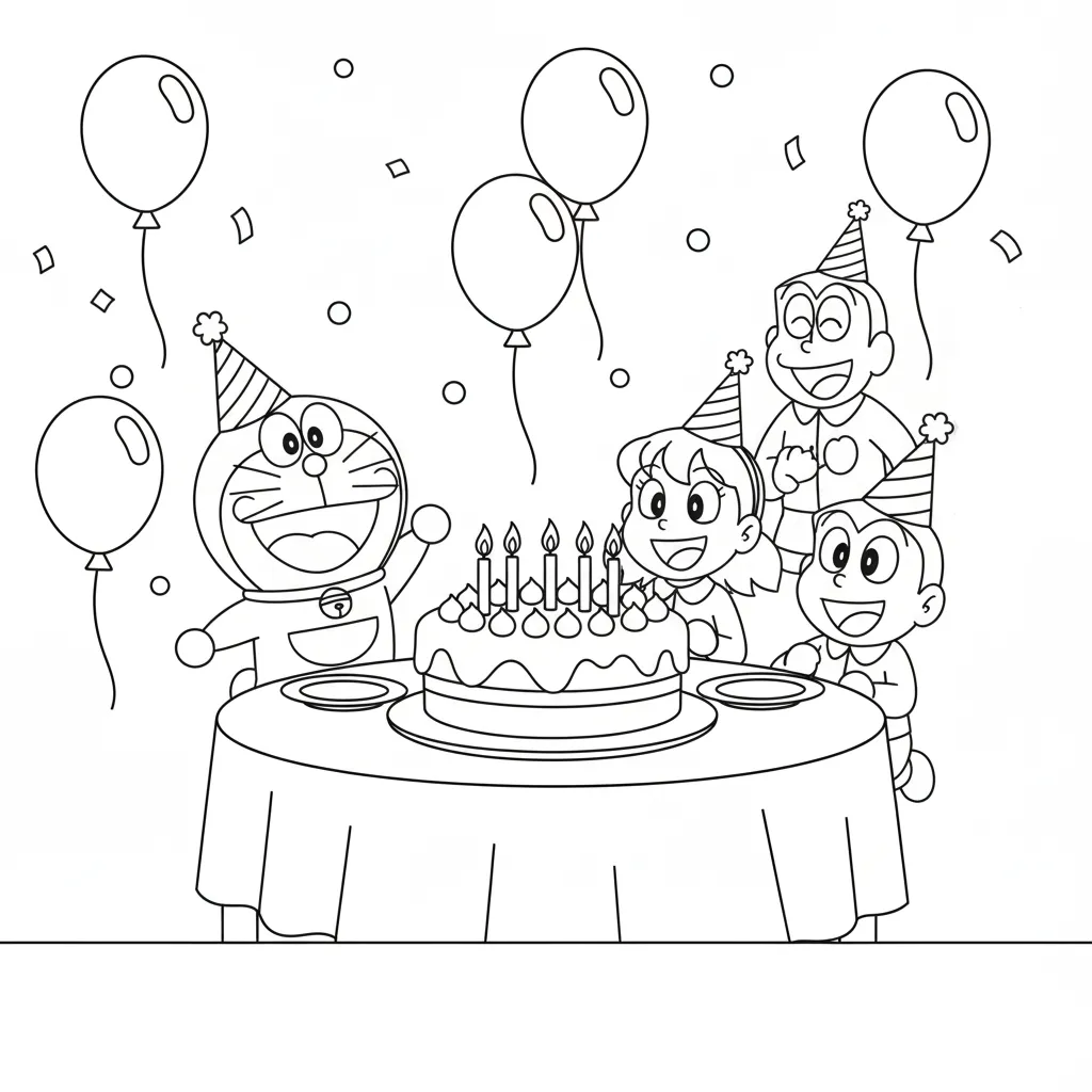 Doraemon4 para colorear y recortar para imprimir