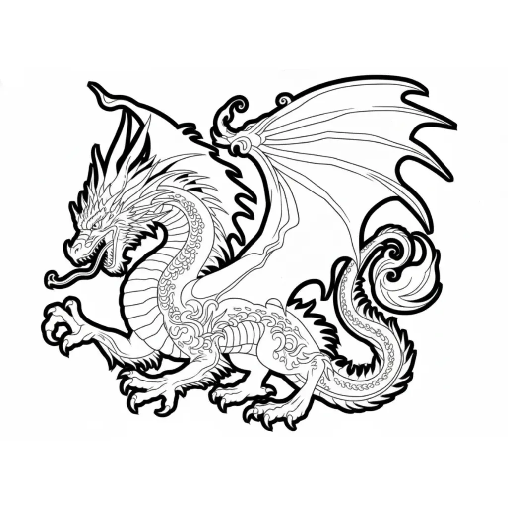 Dragón 11 de niño para colorear para imprimir