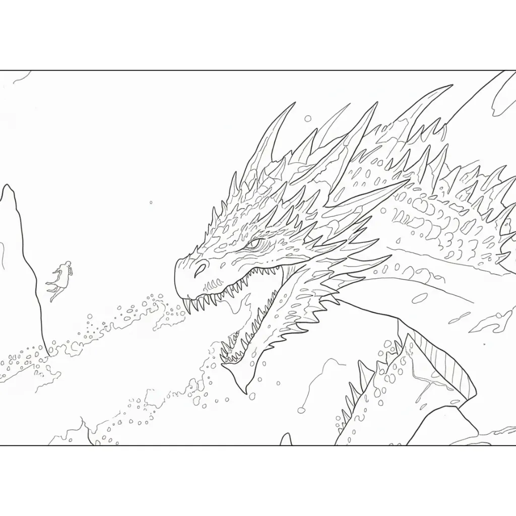 Dragón 12 para colorear para niños