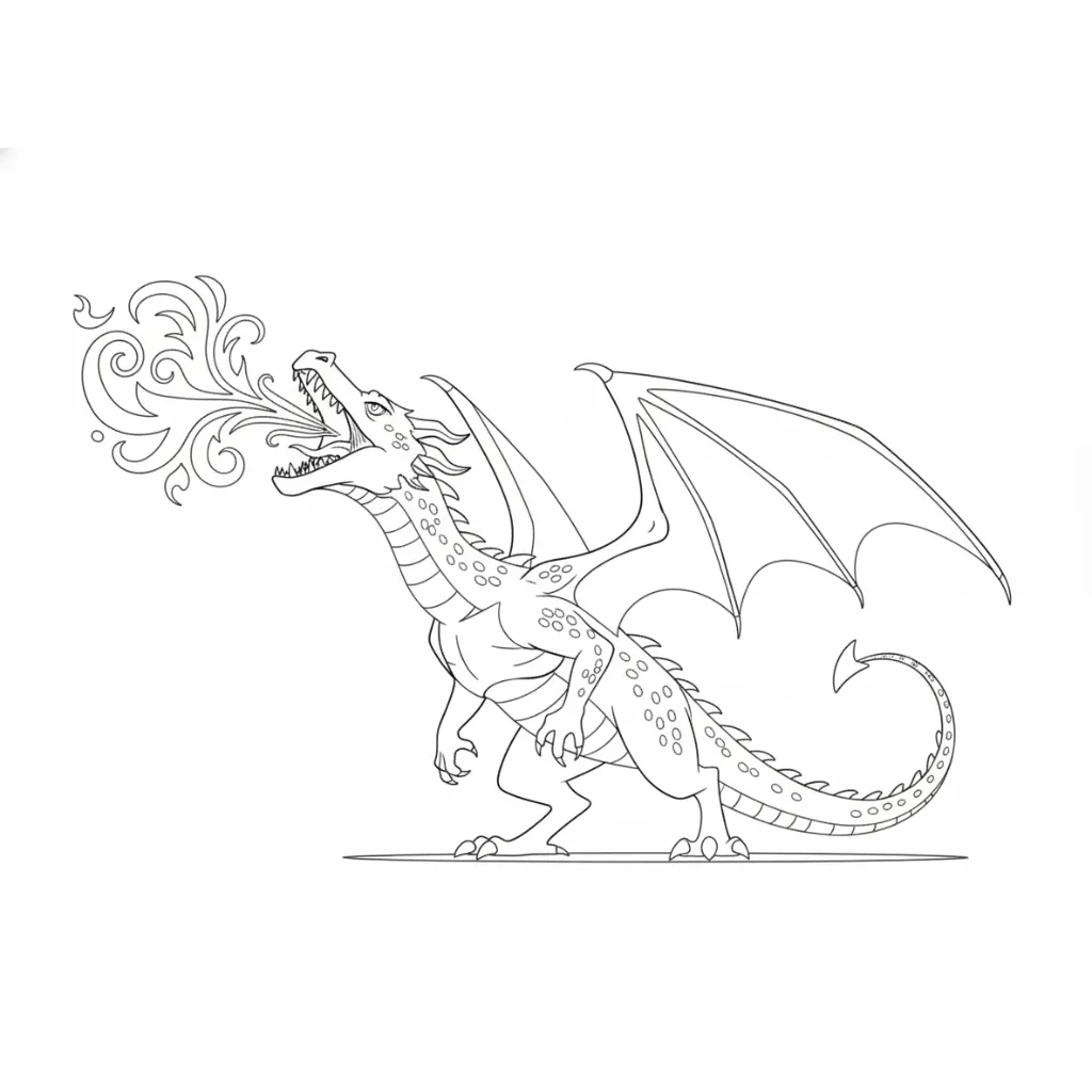 Dragón 15 para colorear para imprimir gratis pdf