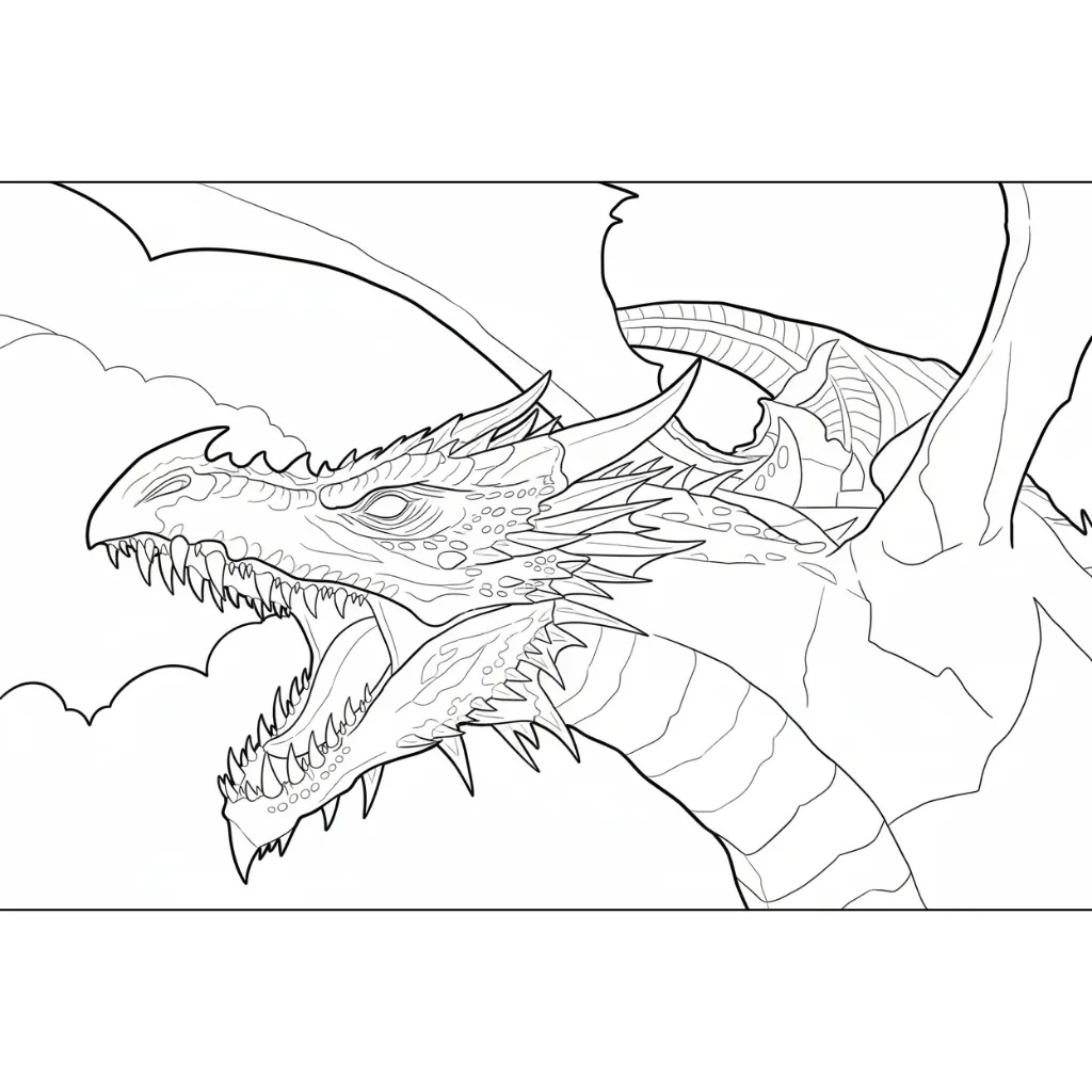 Dragón 19 para colorear para niño de 2 años