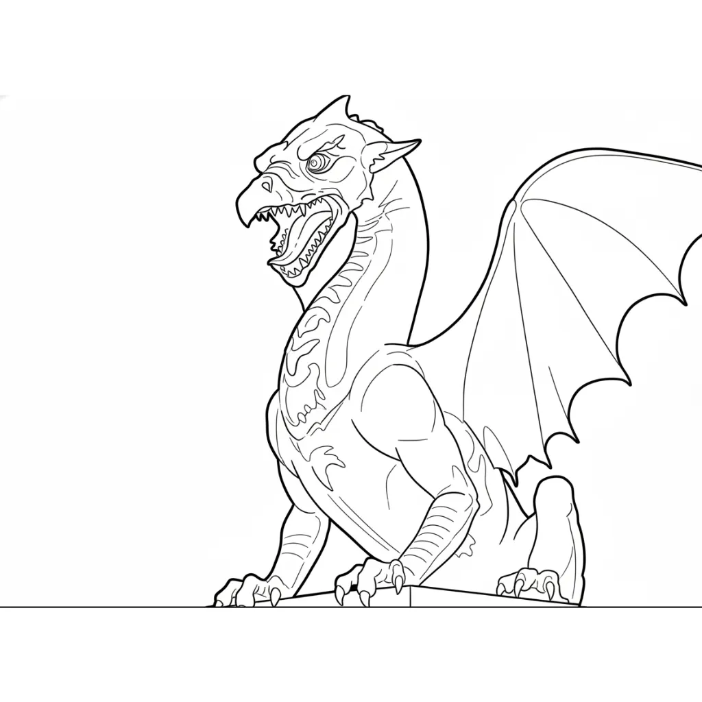 Dragón 20 para colorear para imprimir para niño de 10 años