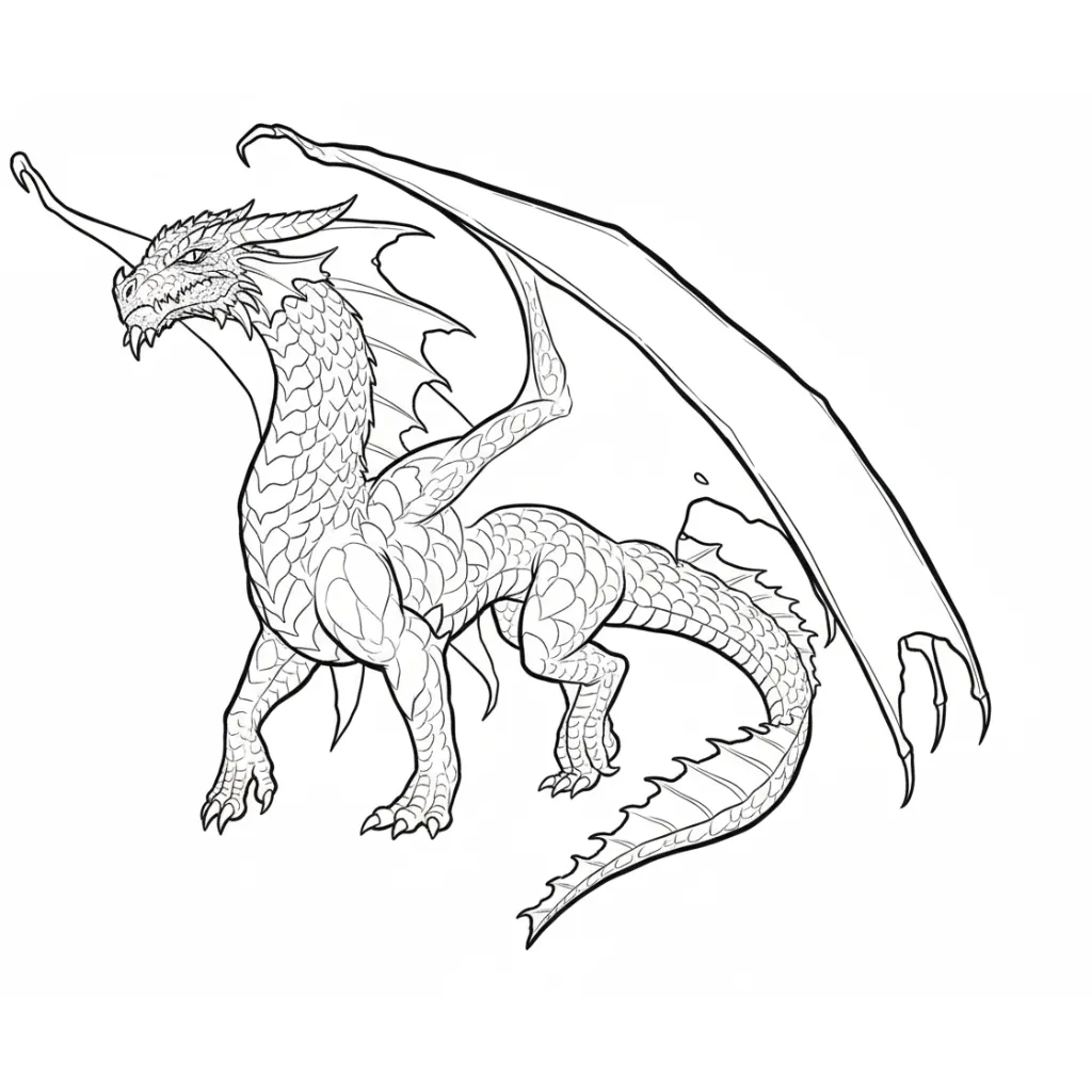 Dragón 21 para colorear para niños para descargar