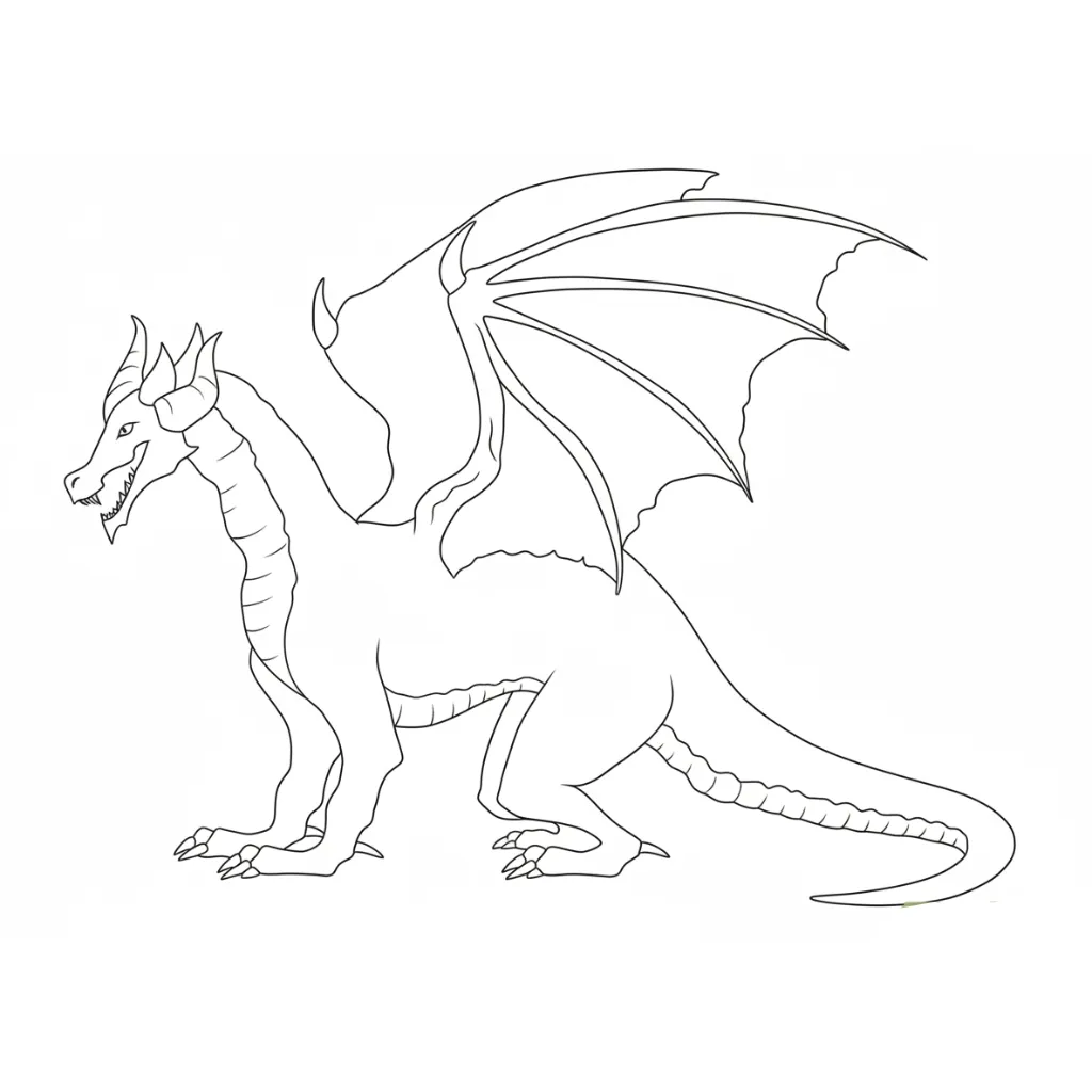 Dragón 22 para colorear para niño de 4 años