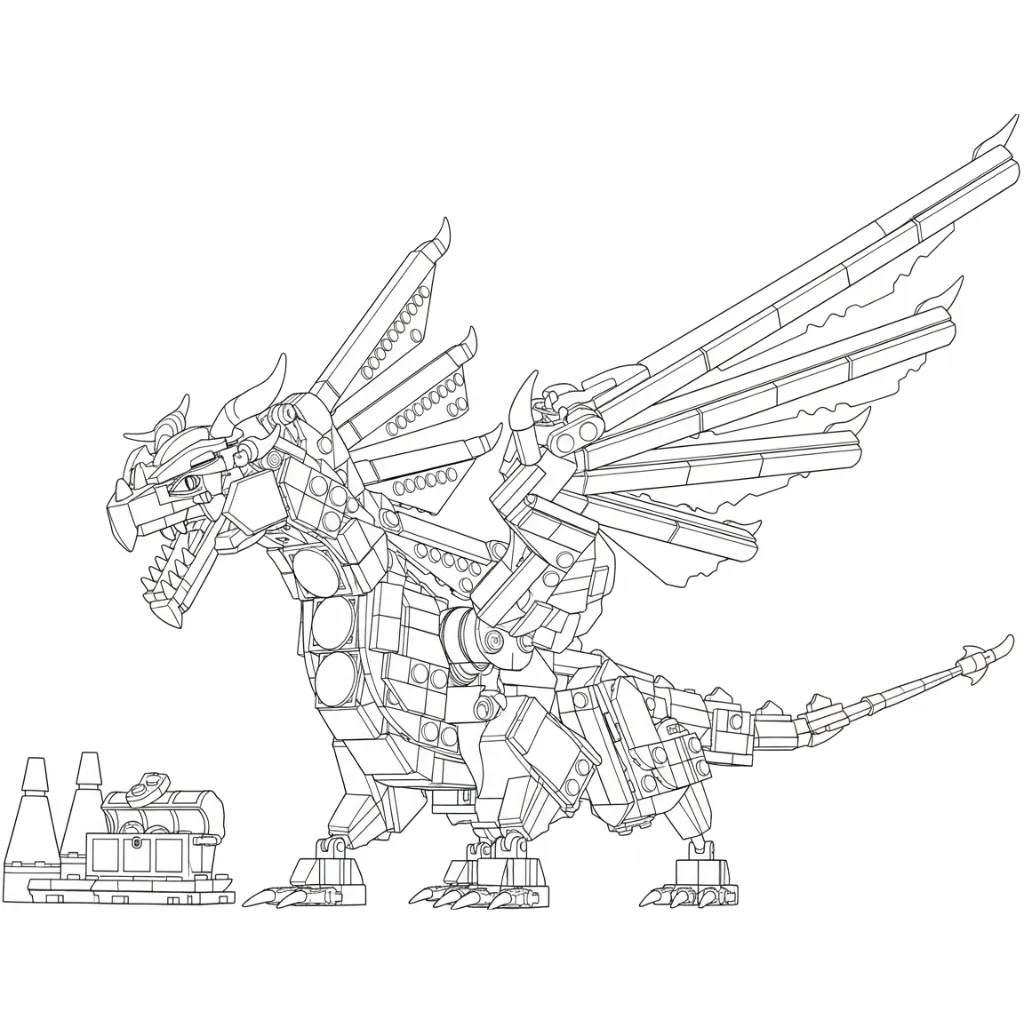 Dragón 3 para colorear para imprimir pdf gratis