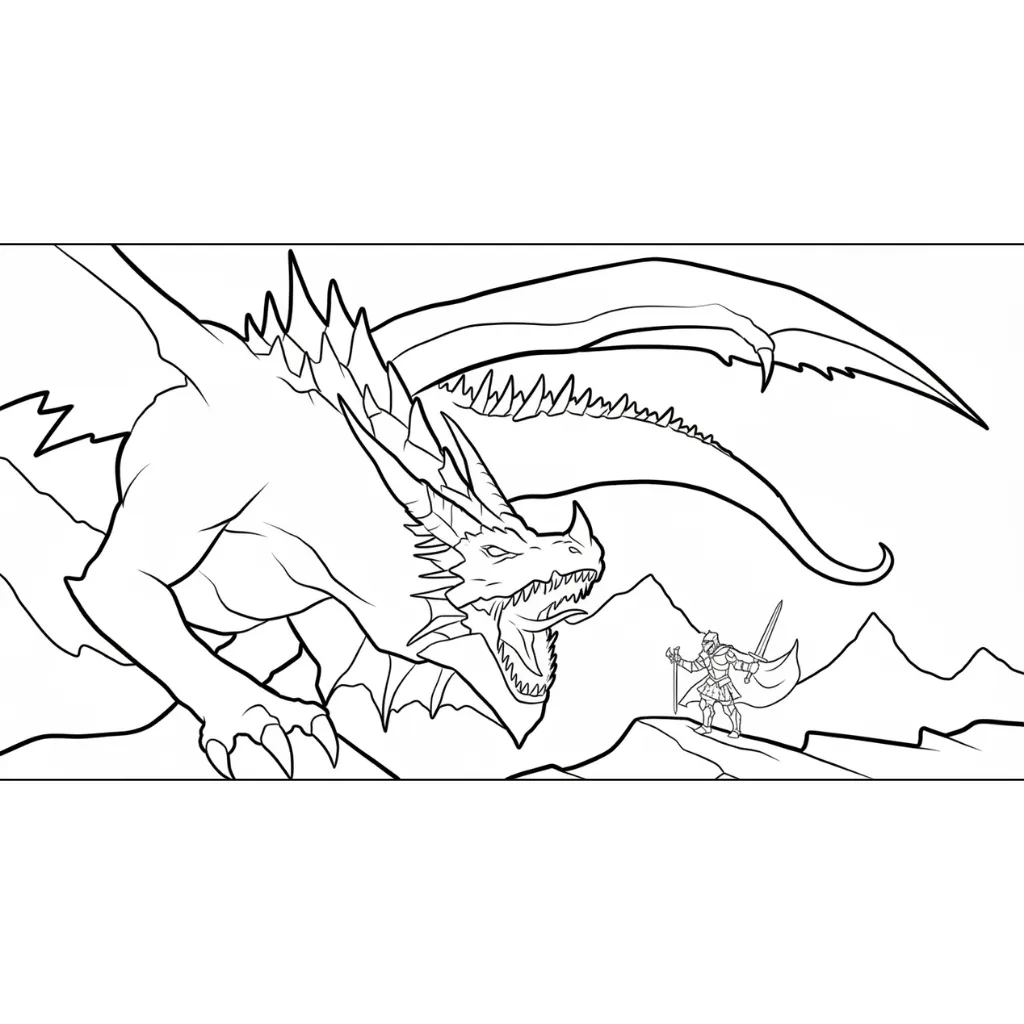 Dragón 6 para colorear gratis