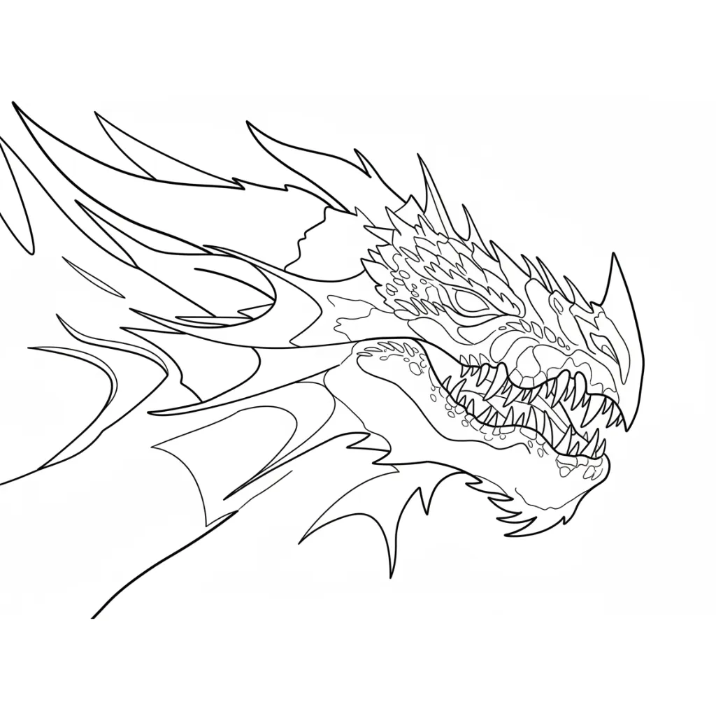 Dragón 8 para colorear educativo para niño