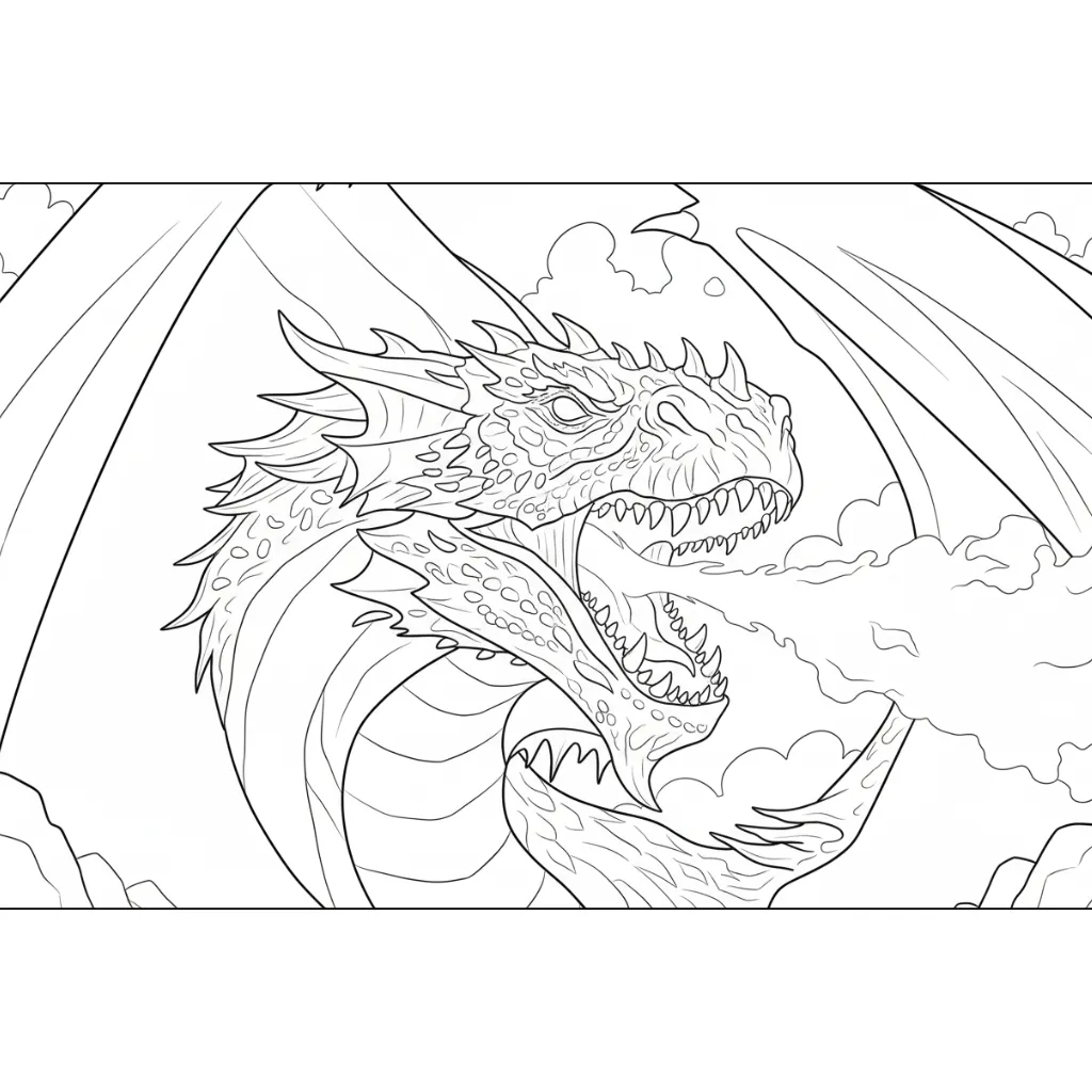 Dragón 9 para colorear gratis