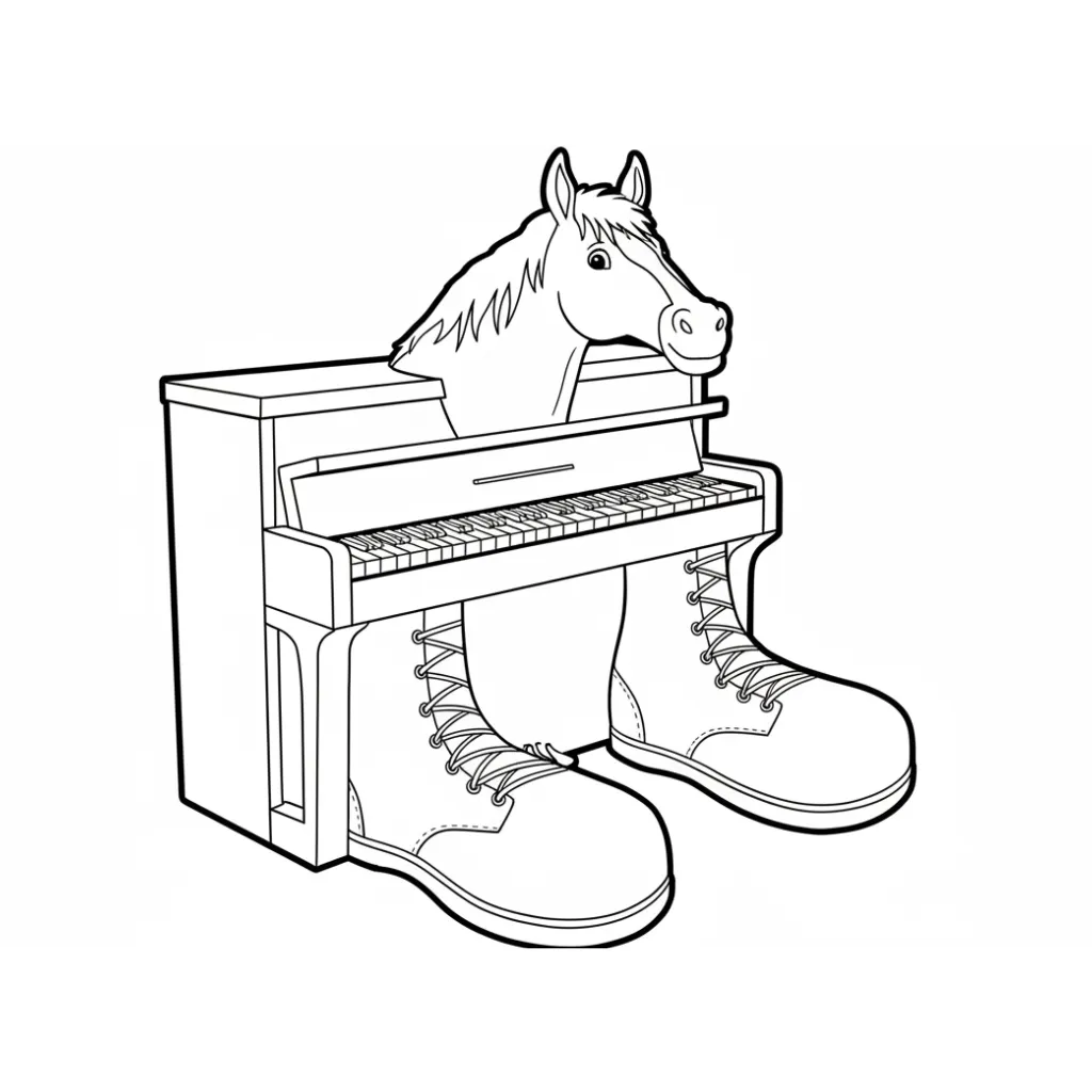 Ecco Cavallo Virtuoso 10 para colorear para niño de para imprimir