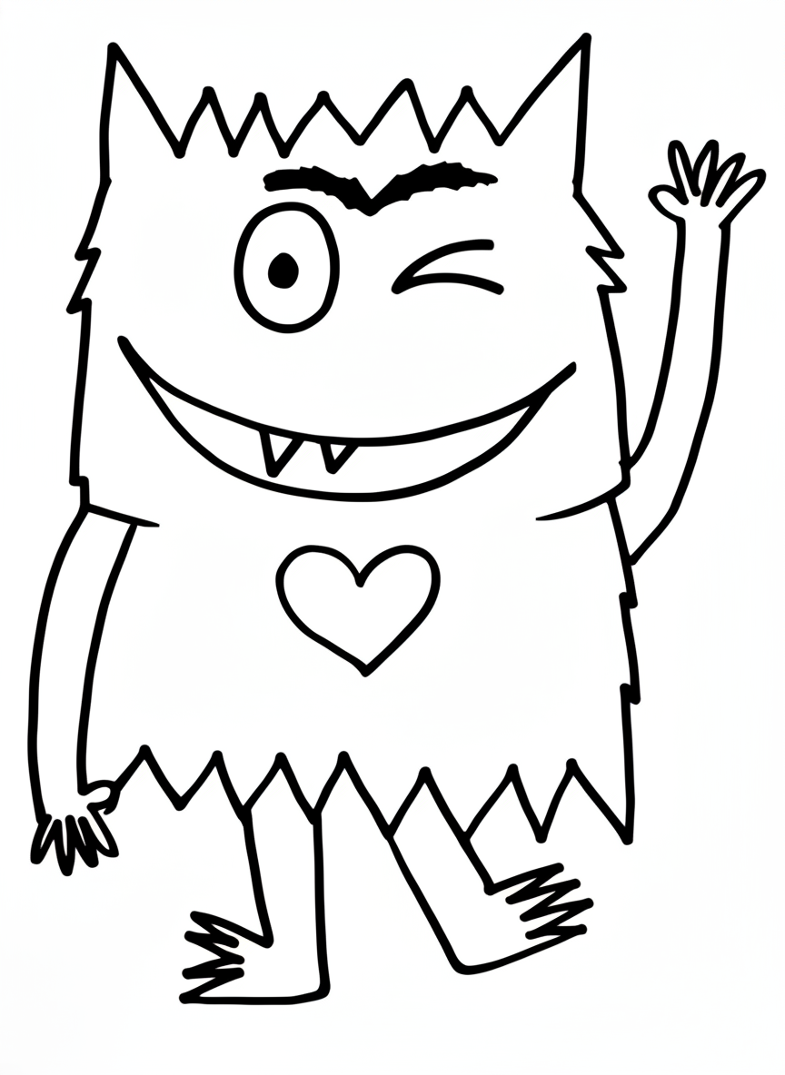 El Monstruo De Colores para colorear para niños para imprimir