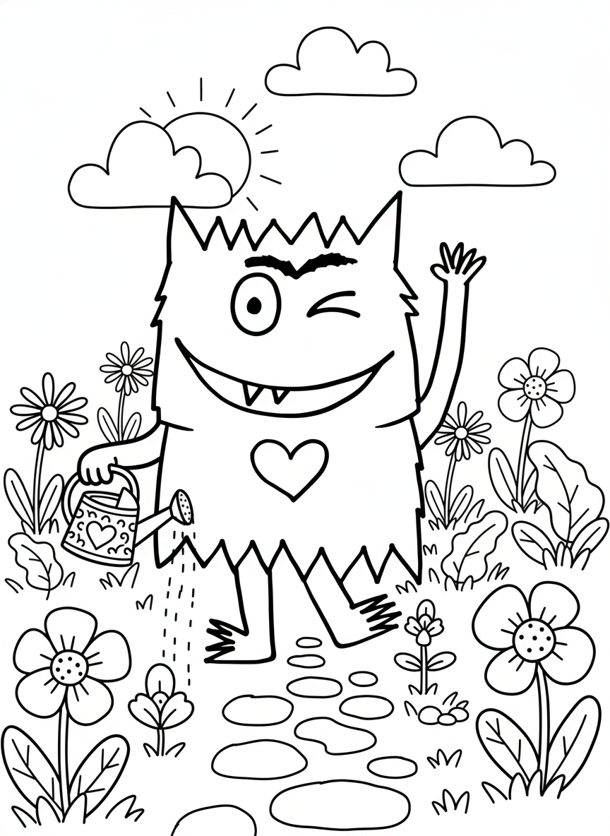 El Monstruo De Colores para colorear para imprimir gratis pdf