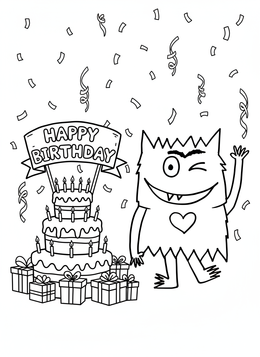 El Monstruo De Colores para colorear para imprimir para niño de 8 años